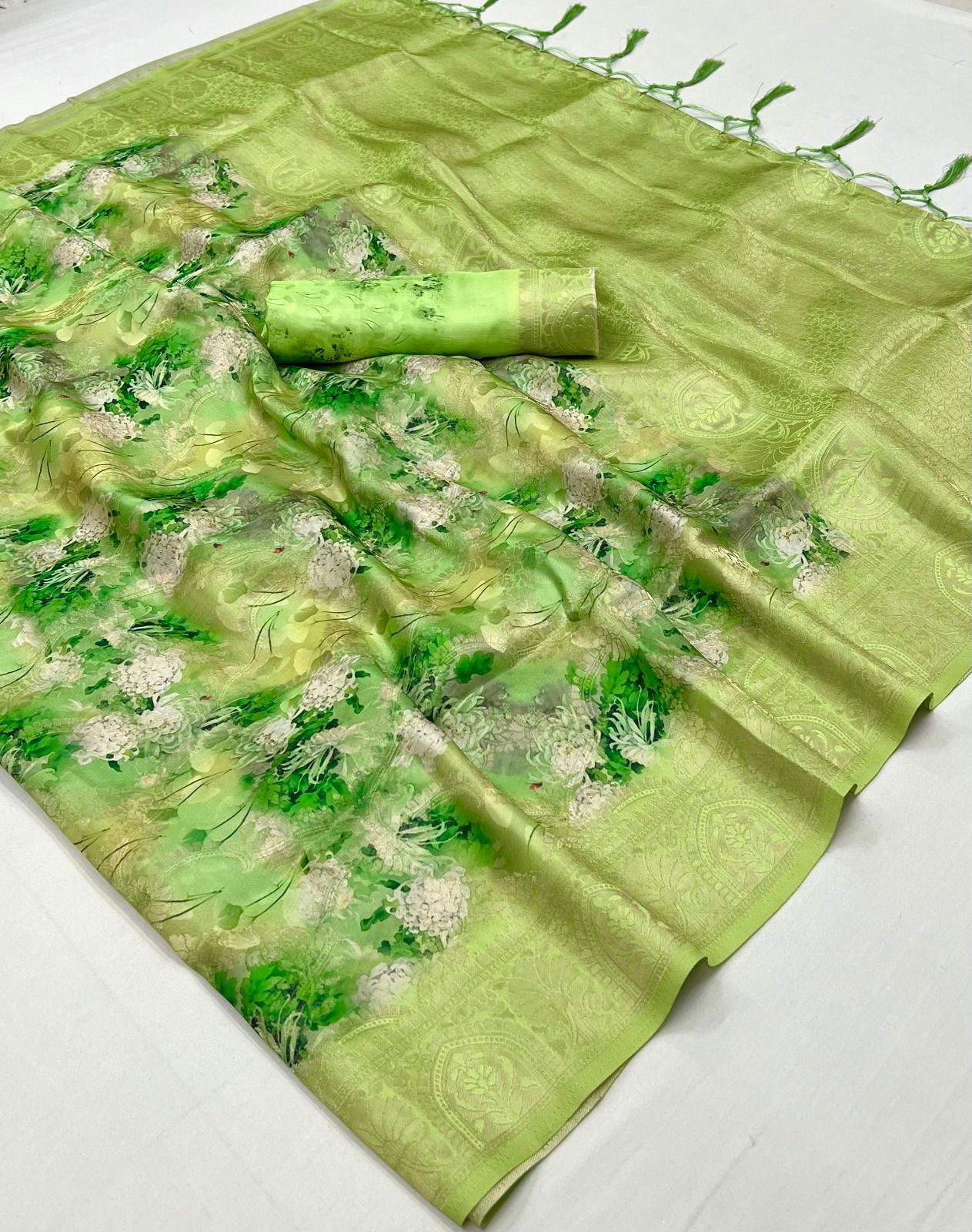 SRC Softy Digital Jacquard Digital Printed Sarees Wholesale Price In Surat